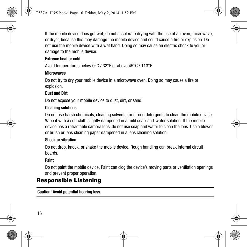 Responsible listening | Samsung SM-T537AYKAATT User Manual | Page 20 / 43