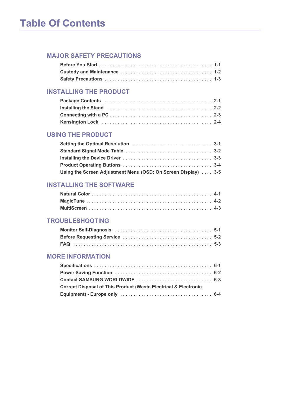 Samsung LS20B3UVMV-ZA User Manual | Page 2 / 44