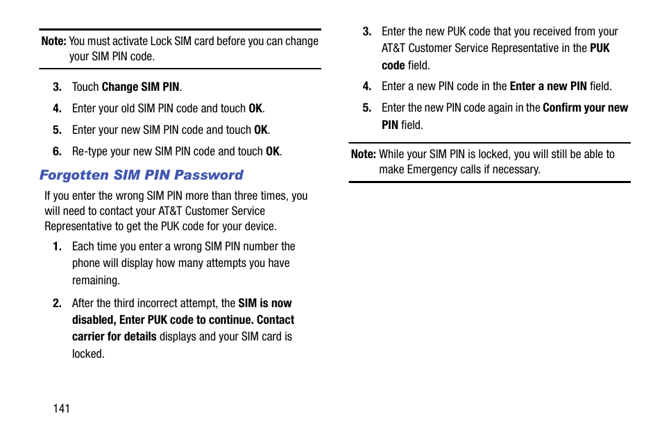 Forgotten sim pin password | Samsung SM-C105AZWAATT User Manual | Page 148 / 230