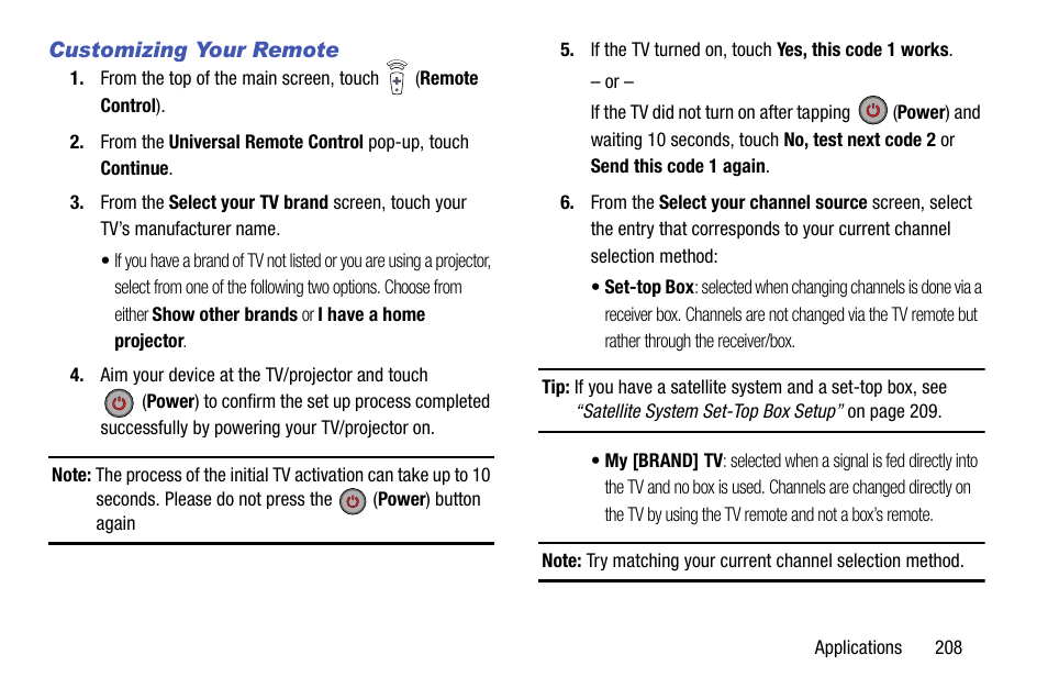 Customizing your remote | Samsung SM-C105AZWAATT User Manual | Page 215 / 230