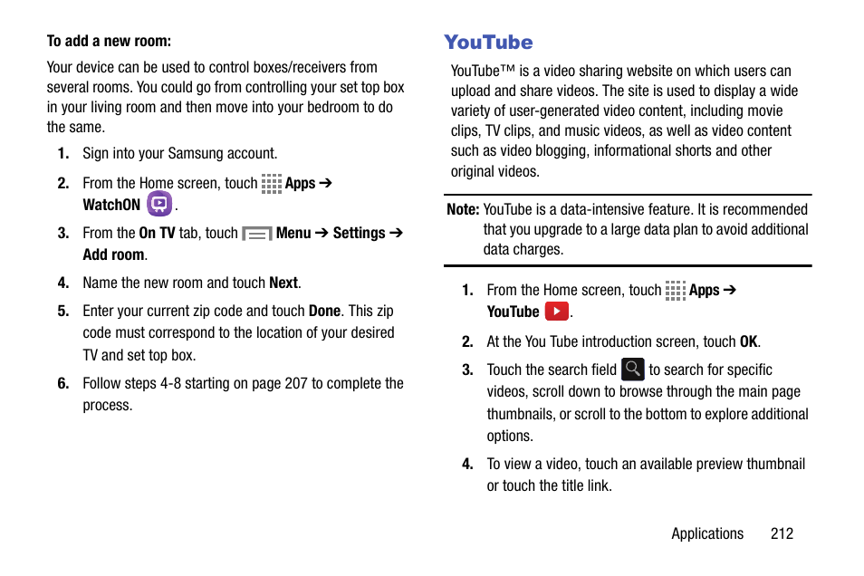 Youtube | Samsung SM-C105AZWAATT User Manual | Page 219 / 230