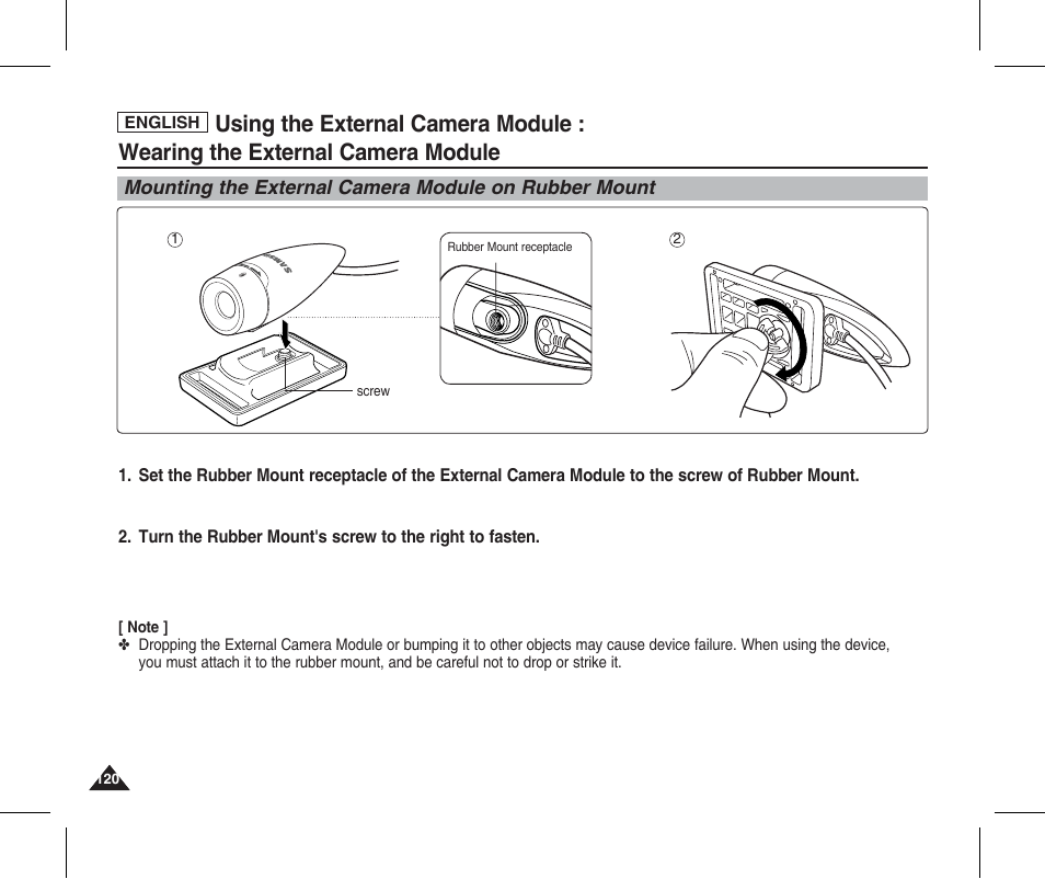 Wearing the external camera module | Samsung SC-X205L-XAA User Manual | Page 124 / 149