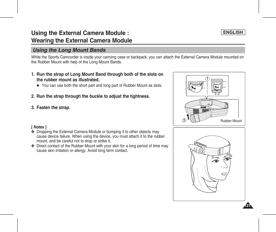 Using the long mount bands | Samsung SC-X205L-XAA User Manual | Page 125 / 149