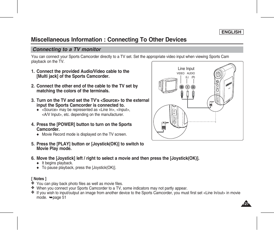 Connecting to a tv monitor | Samsung SC-X205L-XAA User Manual | Page 131 / 149