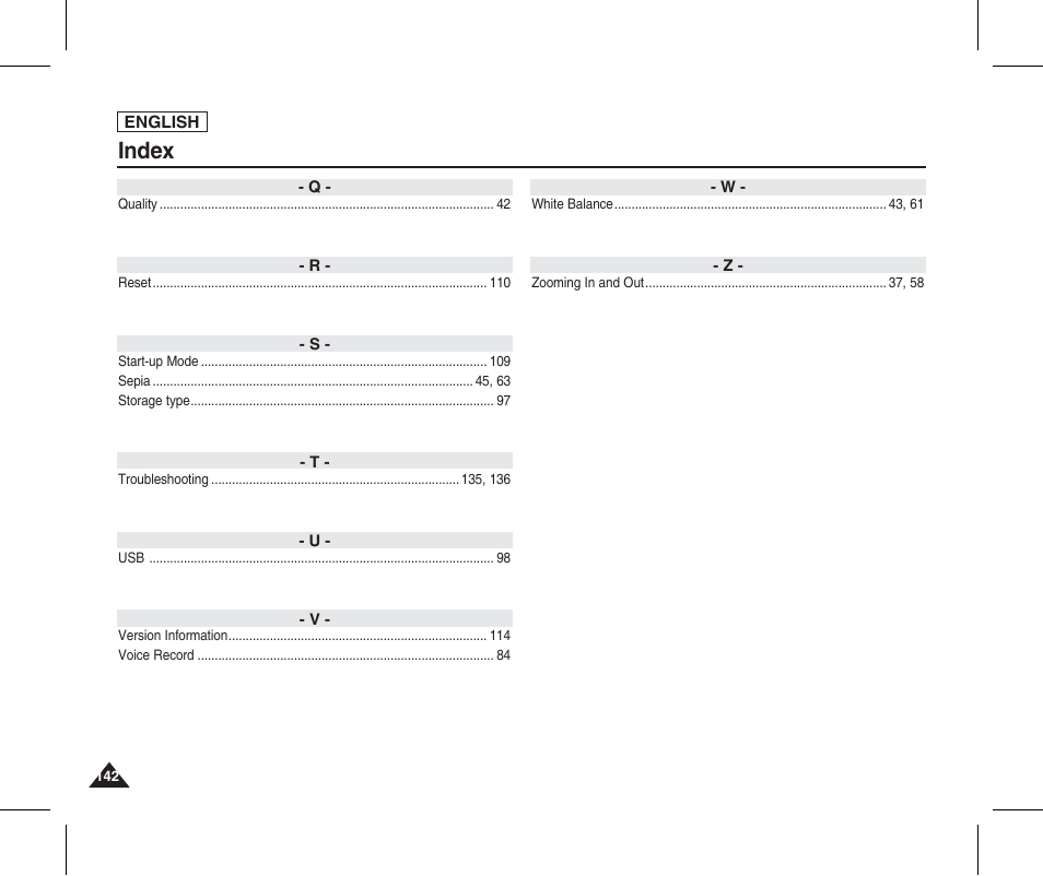 Index | Samsung SC-X205L-XAA User Manual | Page 146 / 149