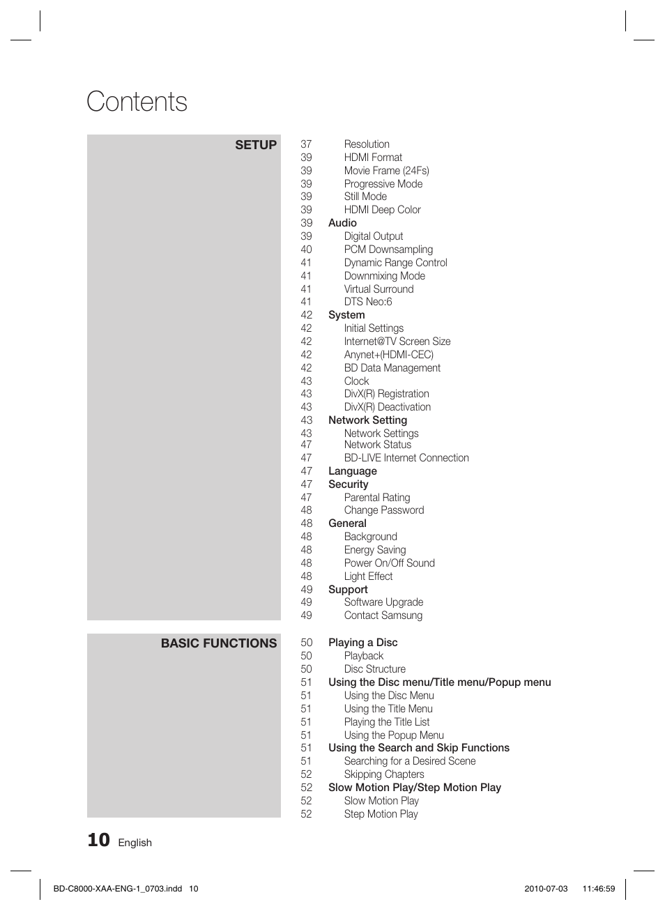 Samsung BD-C8000-XAA User Manual | Page 10 / 85