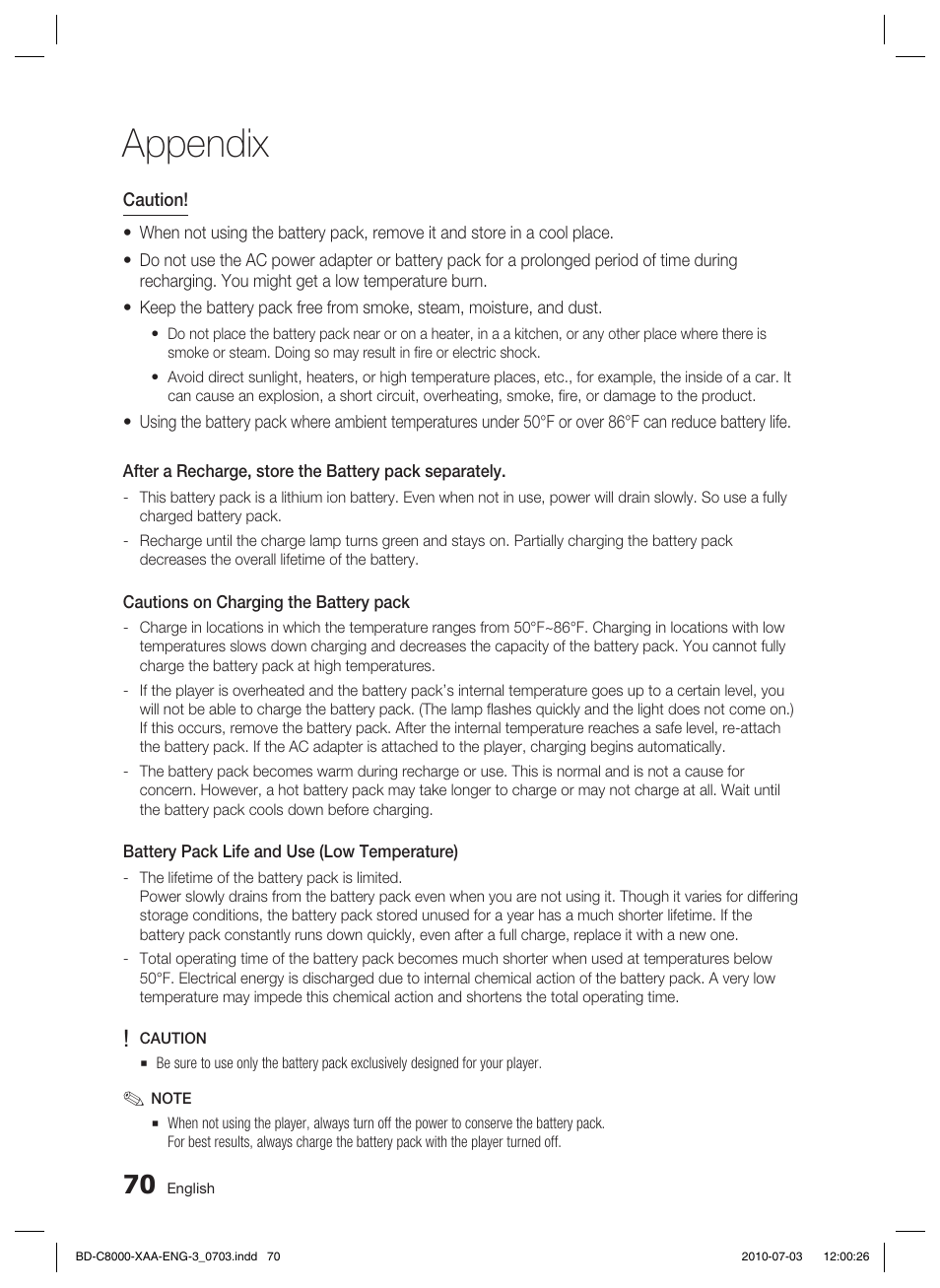 Appendix | Samsung BD-C8000-XAA User Manual | Page 70 / 85