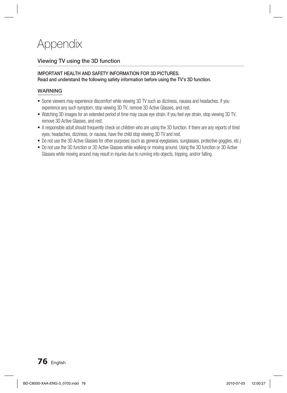 Appendix | Samsung BD-C8000-XAA User Manual | Page 76 / 85