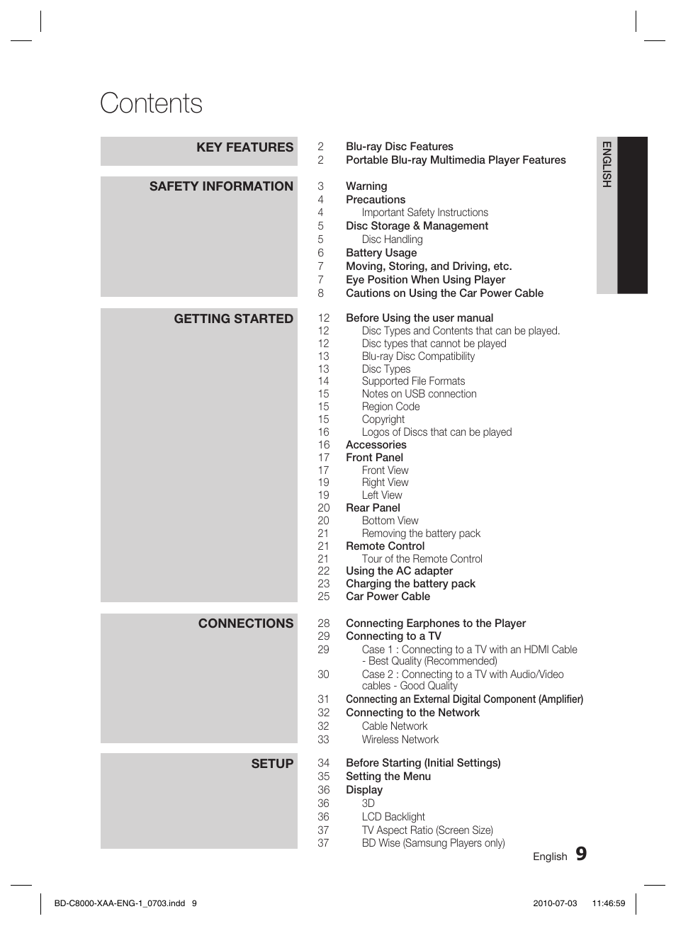 Samsung BD-C8000-XAA User Manual | Page 9 / 85