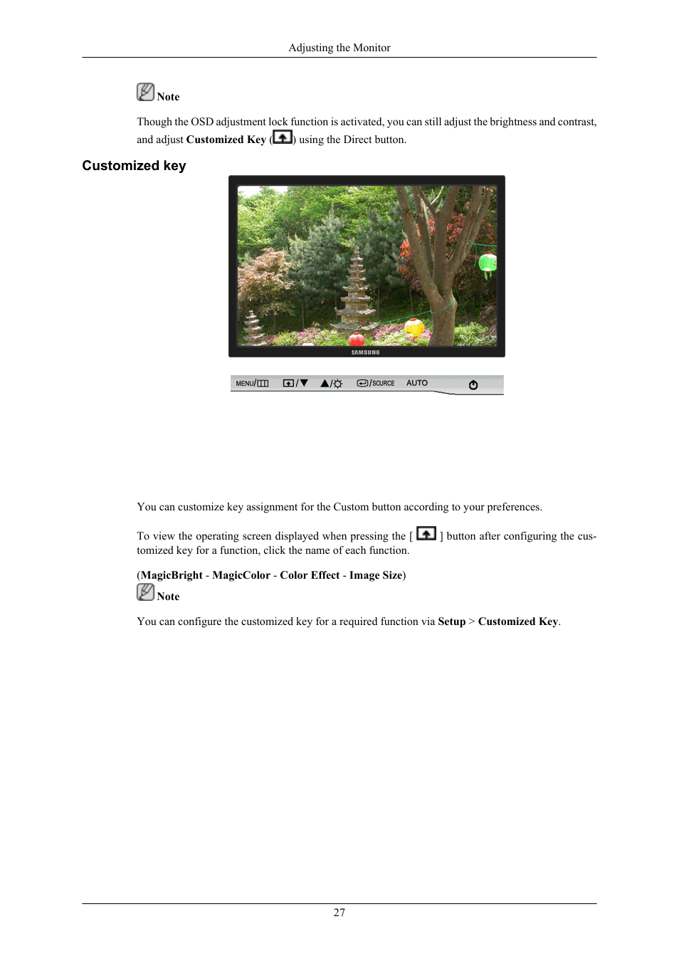 Customized key | Samsung LS22AQVJFV-XAA User Manual | Page 28 / 67