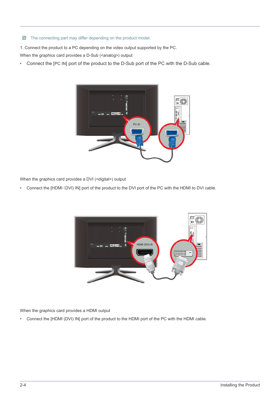 4 connecting to a computer, Connecting to a computer -4 | Samsung LS24F9NSM-ZA User Manual | Page 16 / 76