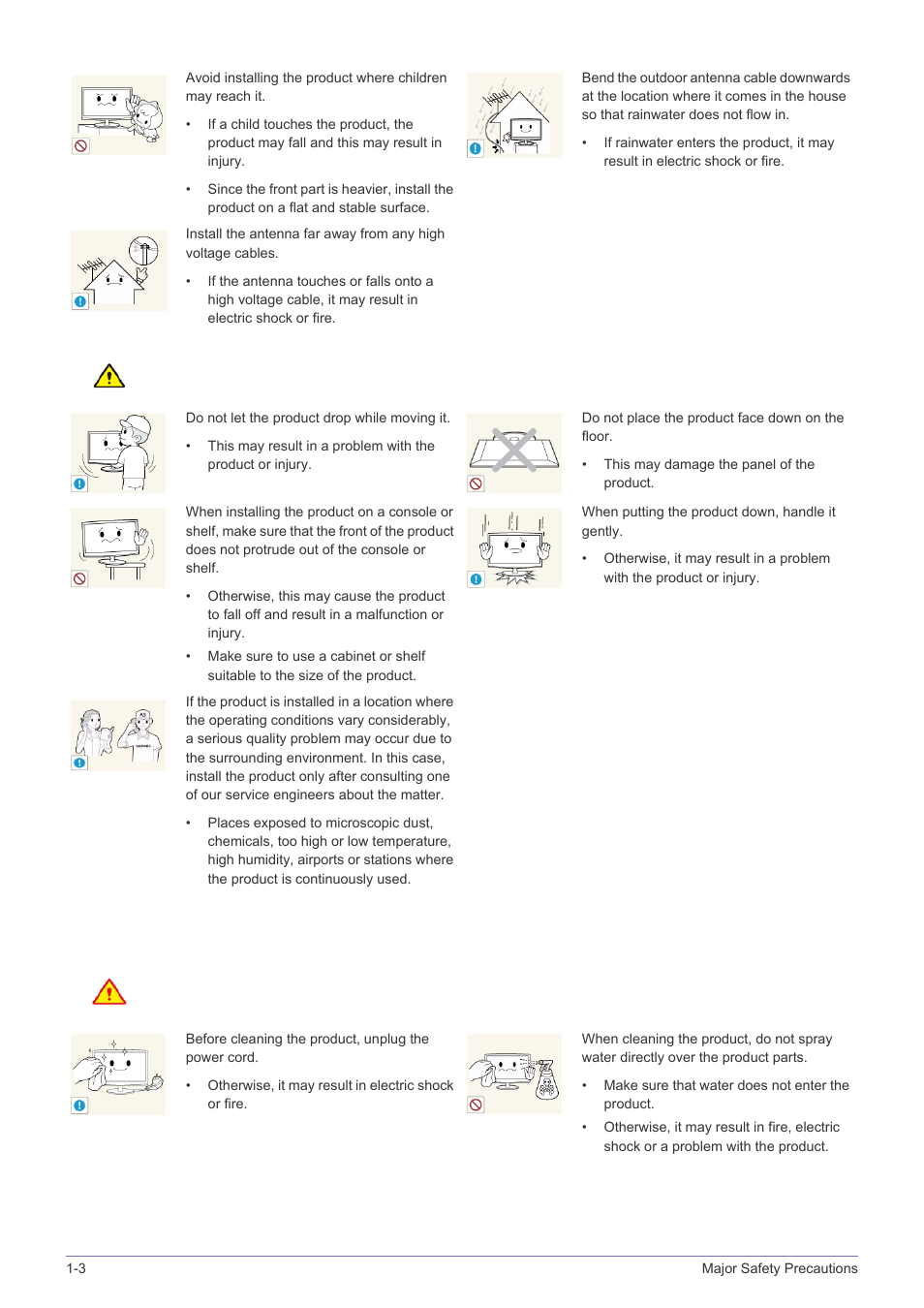 Cleaning related | Samsung LS24F9NSM-ZA User Manual | Page 8 / 76