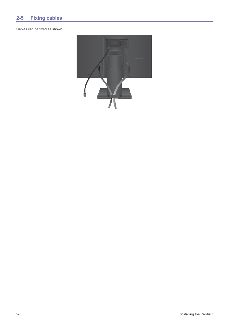 5 fixing cables, Fixing cables -5 | Samsung LS24A450BWT-GO User Manual | Page 18 / 104