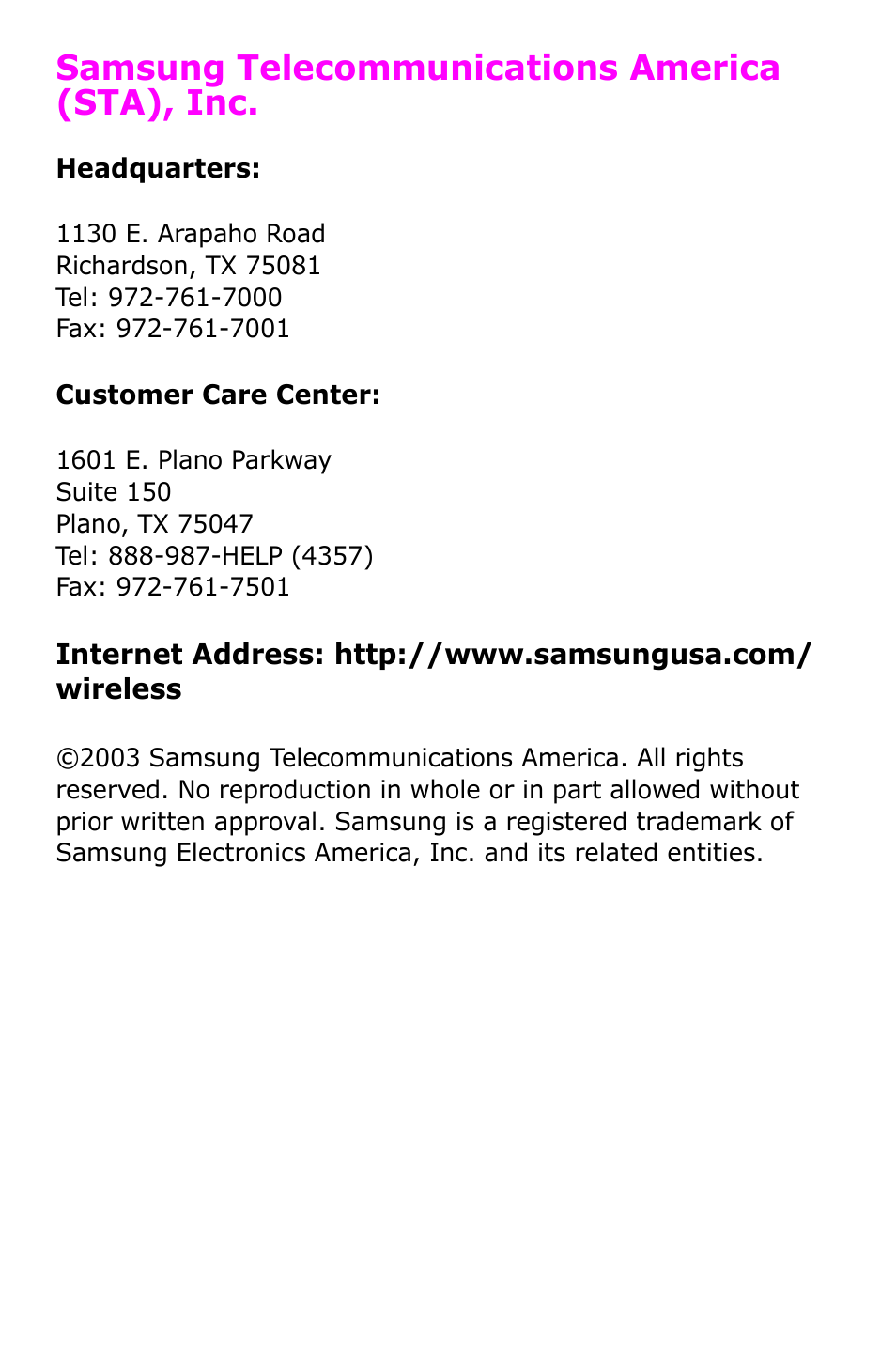 Samsung telecommunications america (sta), inc | Samsung SGH-E105CSATMB User Manual | Page 3 / 165