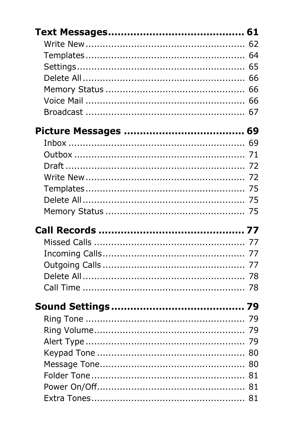 Samsung SGH-E105CSATMB User Manual | Page 6 / 165