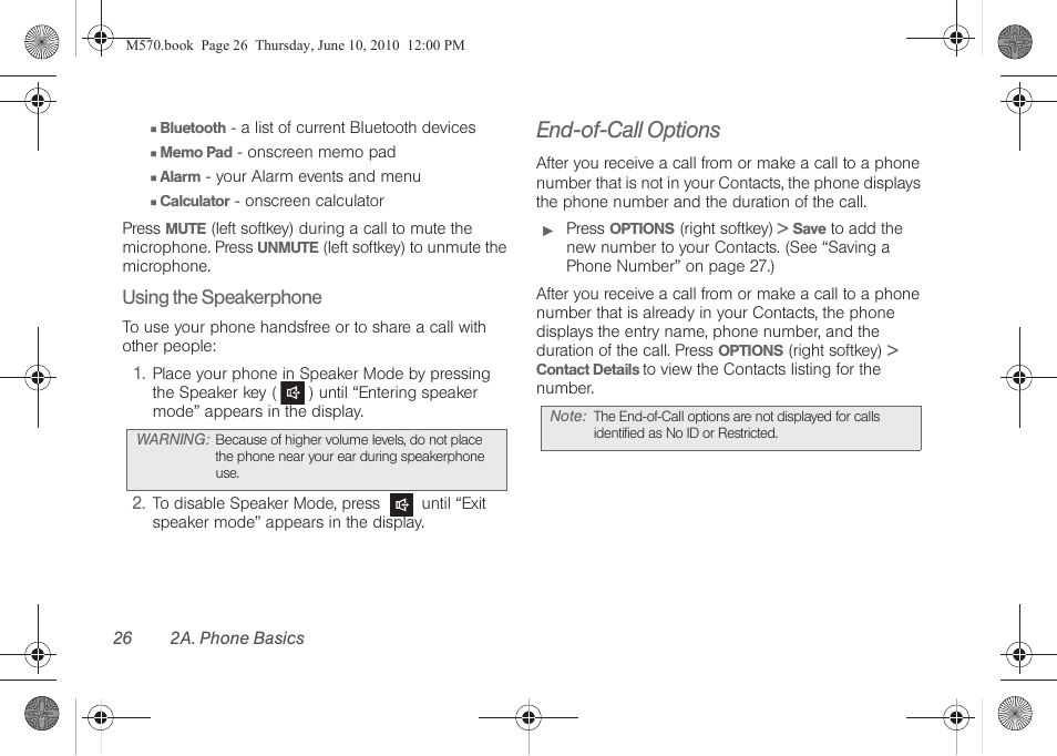 End-of-call options | Samsung SPH-M570ZKASPR User Manual | Page 38 / 211