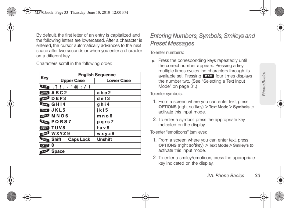 Entering numbers, symbols | Samsung SPH-M570ZKASPR User Manual | Page 45 / 211