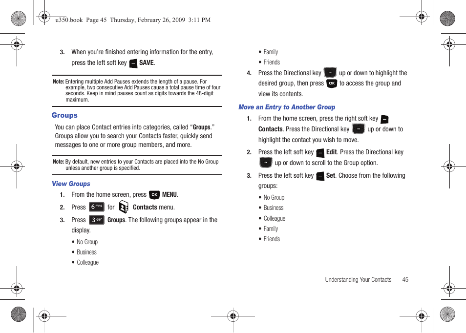 Groups | Samsung SCH-U350MAAVZW User Manual | Page 49 / 143