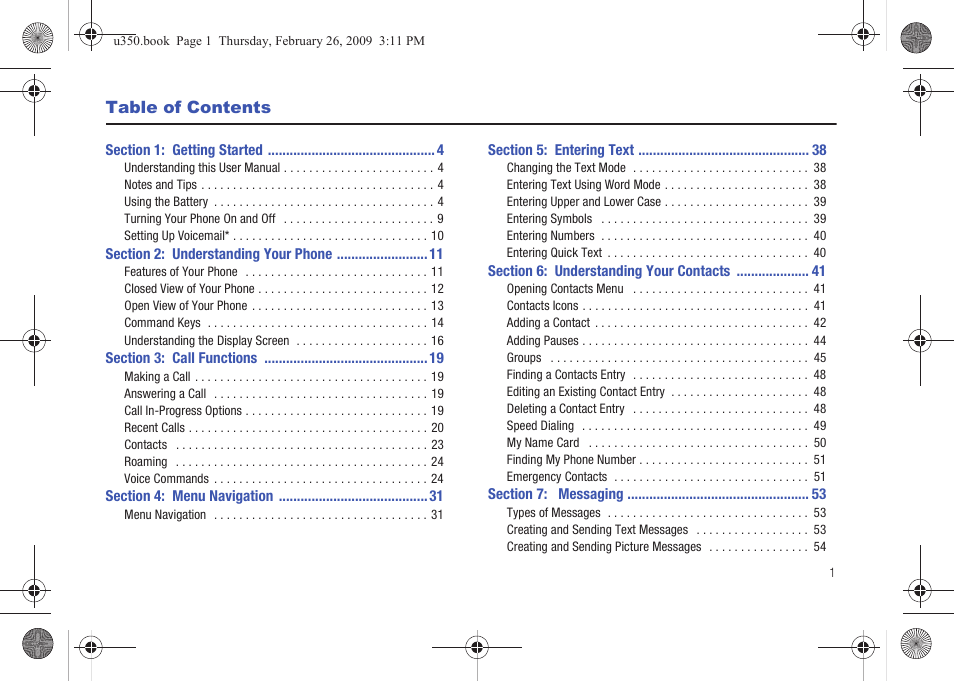 Smooth user manual | Samsung SCH-U350MAAVZW User Manual | Page 5 / 143