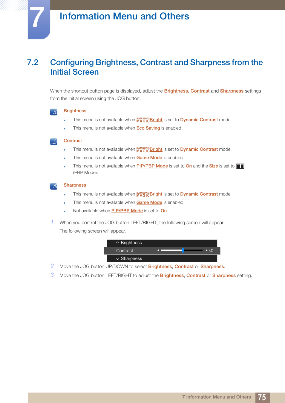 Information menu and others | Samsung LU28D590DS-ZA User Manual | Page 75 / 101