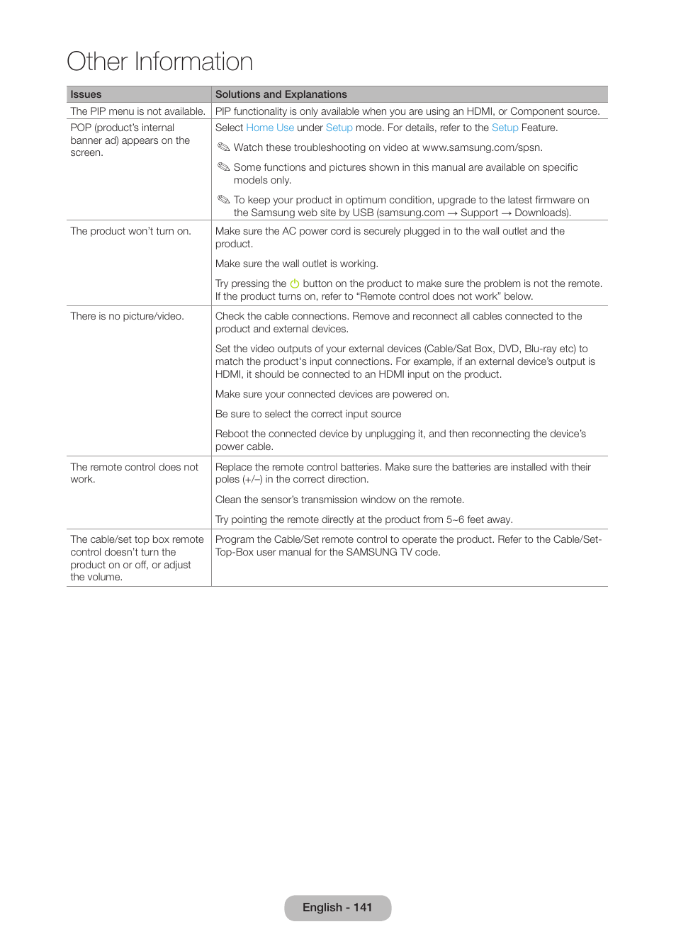 Other information | Samsung LT27B750NDX-ZA User Manual | Page 141 / 156