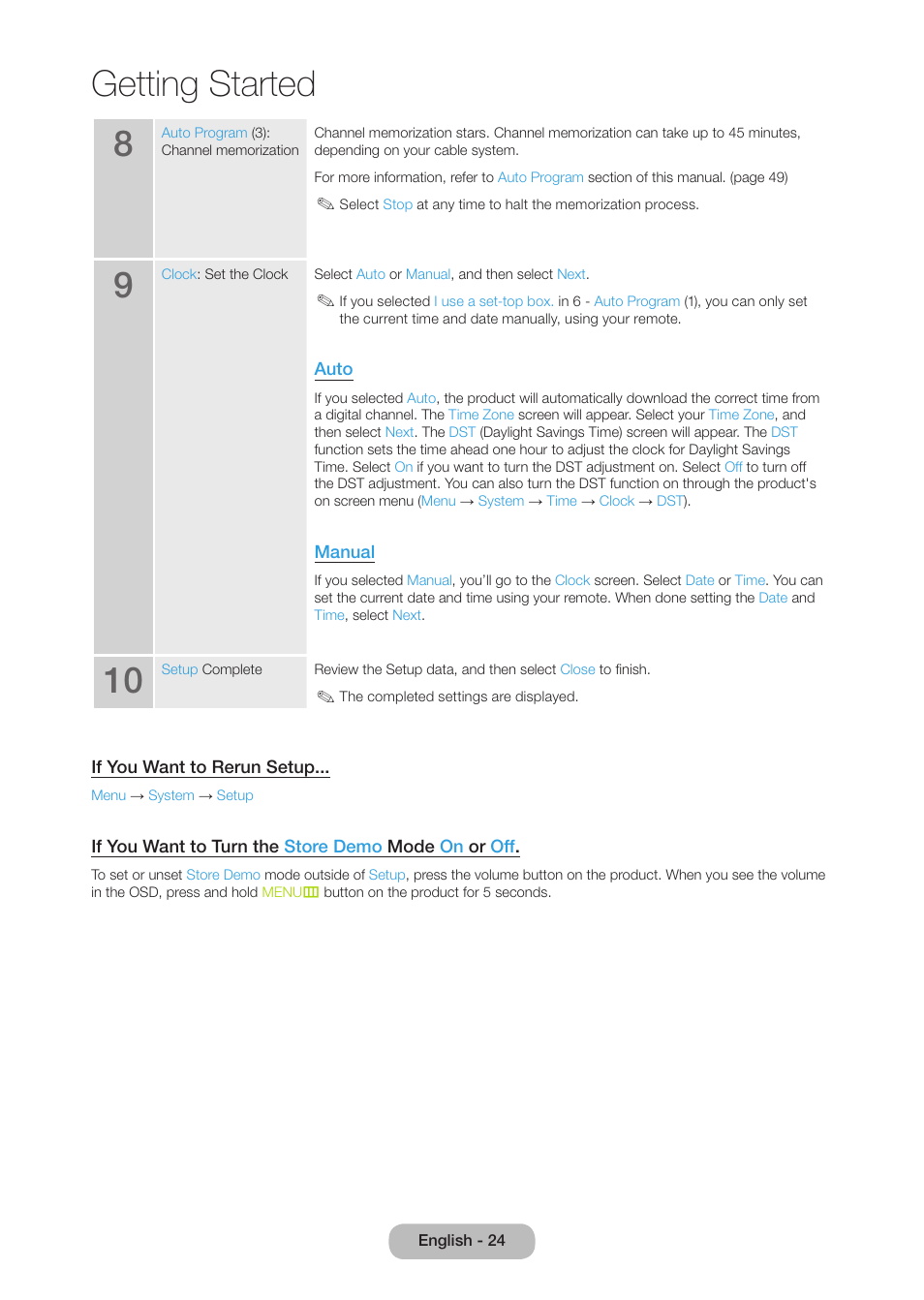 Getting started | Samsung LT27B750NDX-ZA User Manual | Page 24 / 156
