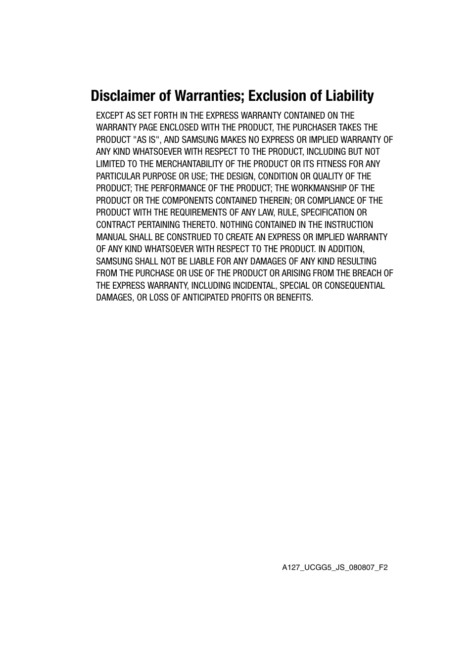 Disclaimer of warranties; exclusion of liability | Samsung SGH-A127WRAATT User Manual | Page 3 / 130