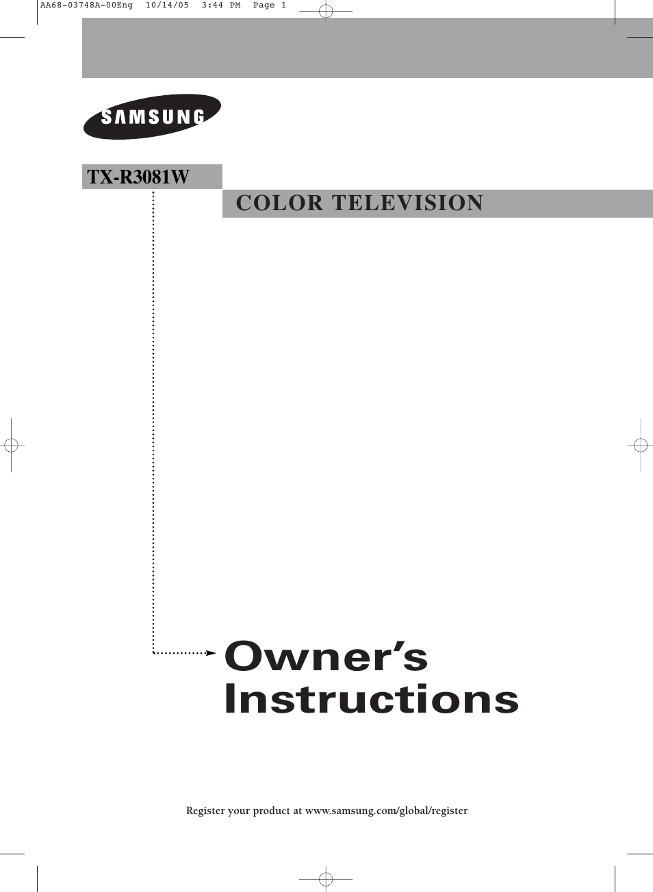 Samsung TXR3081WHKXXAA User Manual | 80 pages