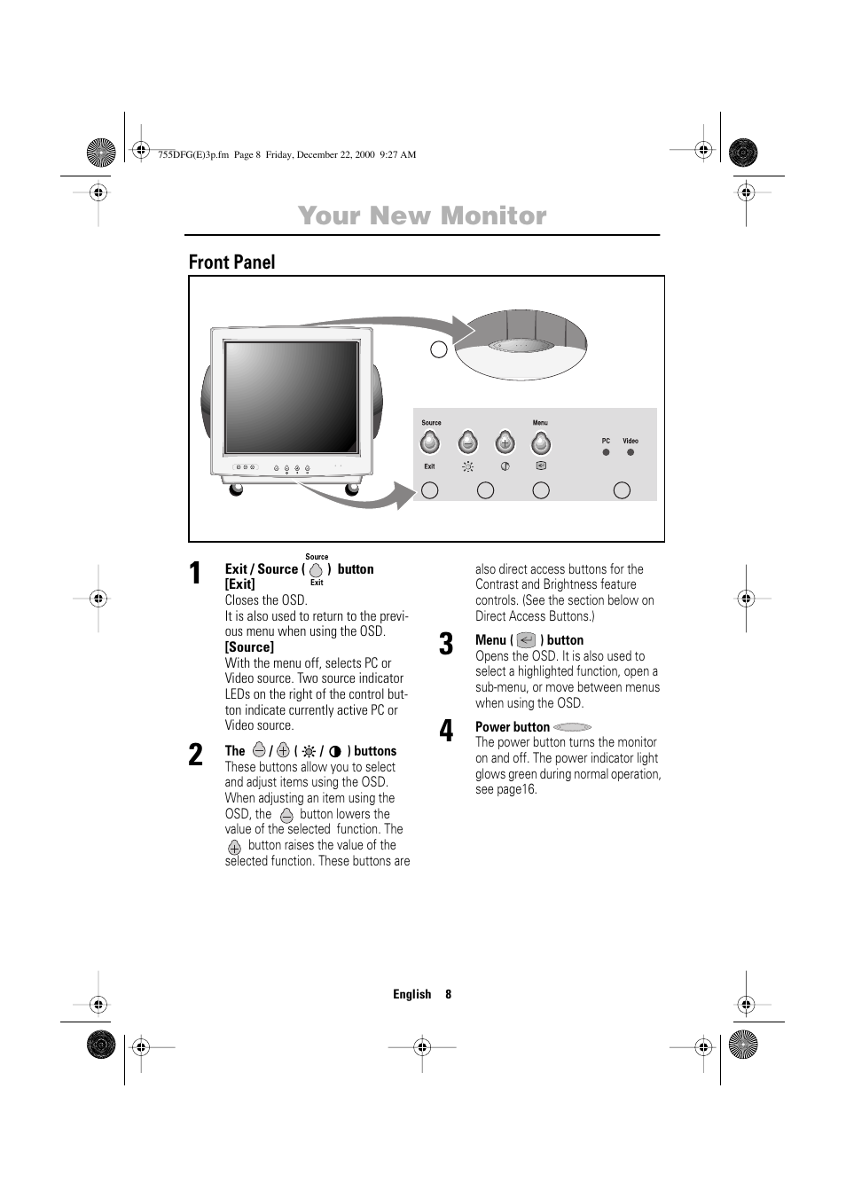 Your new monitor | Samsung TT17JSBLSV-XBM User Manual | Page 10 / 22
