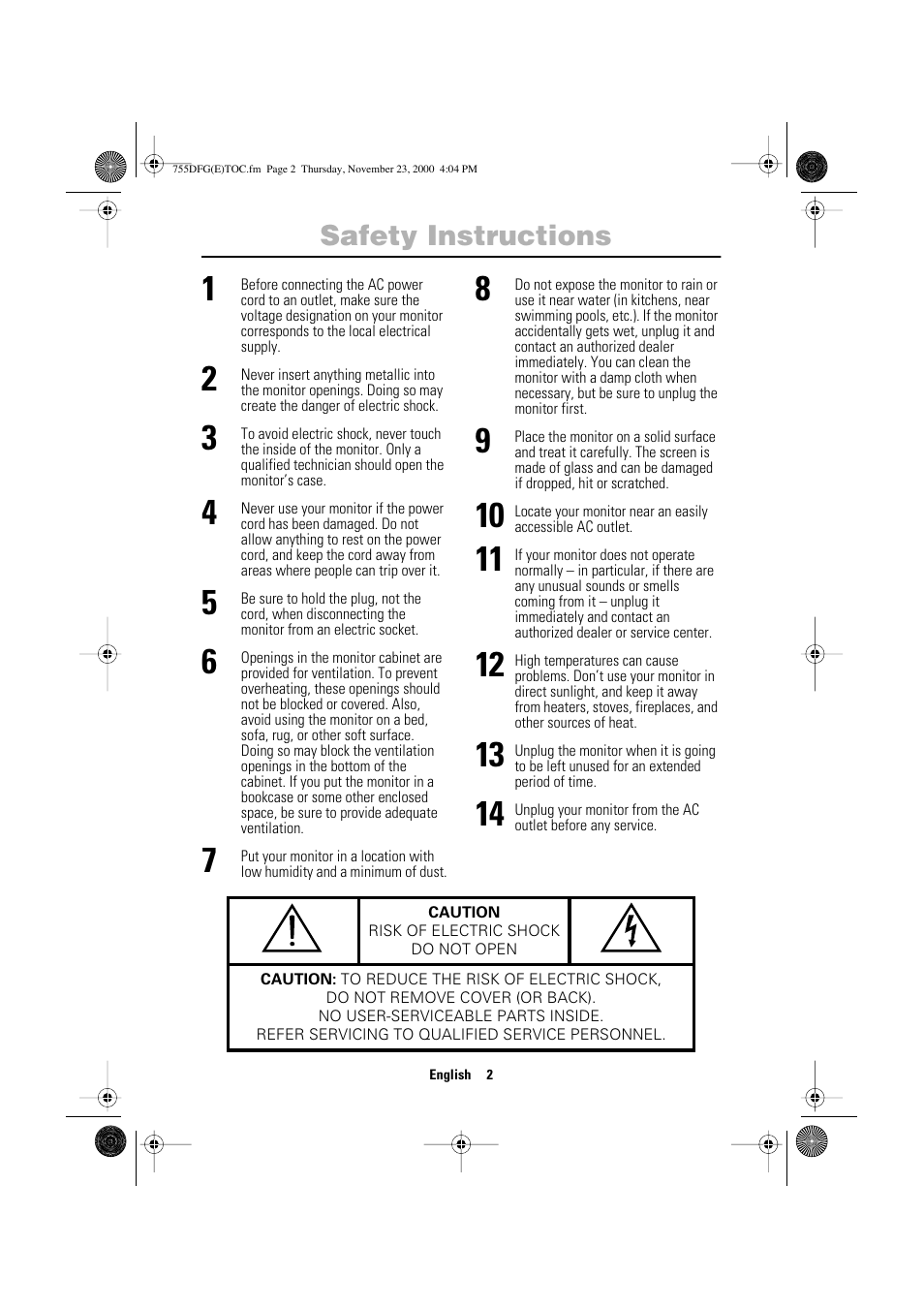 Safety instructions | Samsung TT17JSBLSV-XBM User Manual | Page 4 / 22