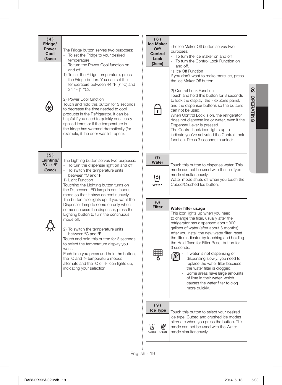 Samsung RF28HMEDBWW-AA User Manual | Page 19 / 116