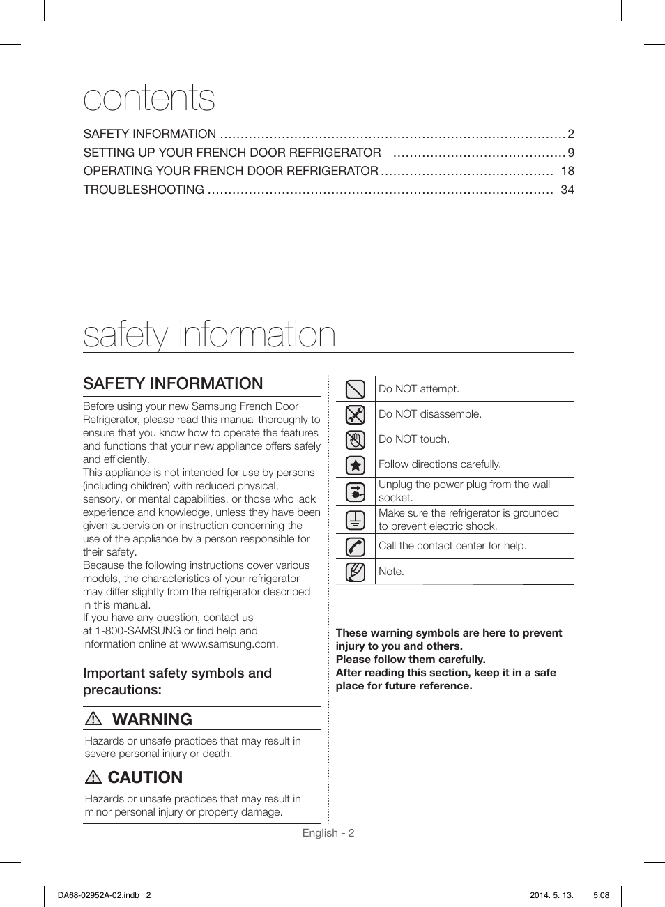 Samsung RF28HMEDBWW-AA User Manual | Page 2 / 116