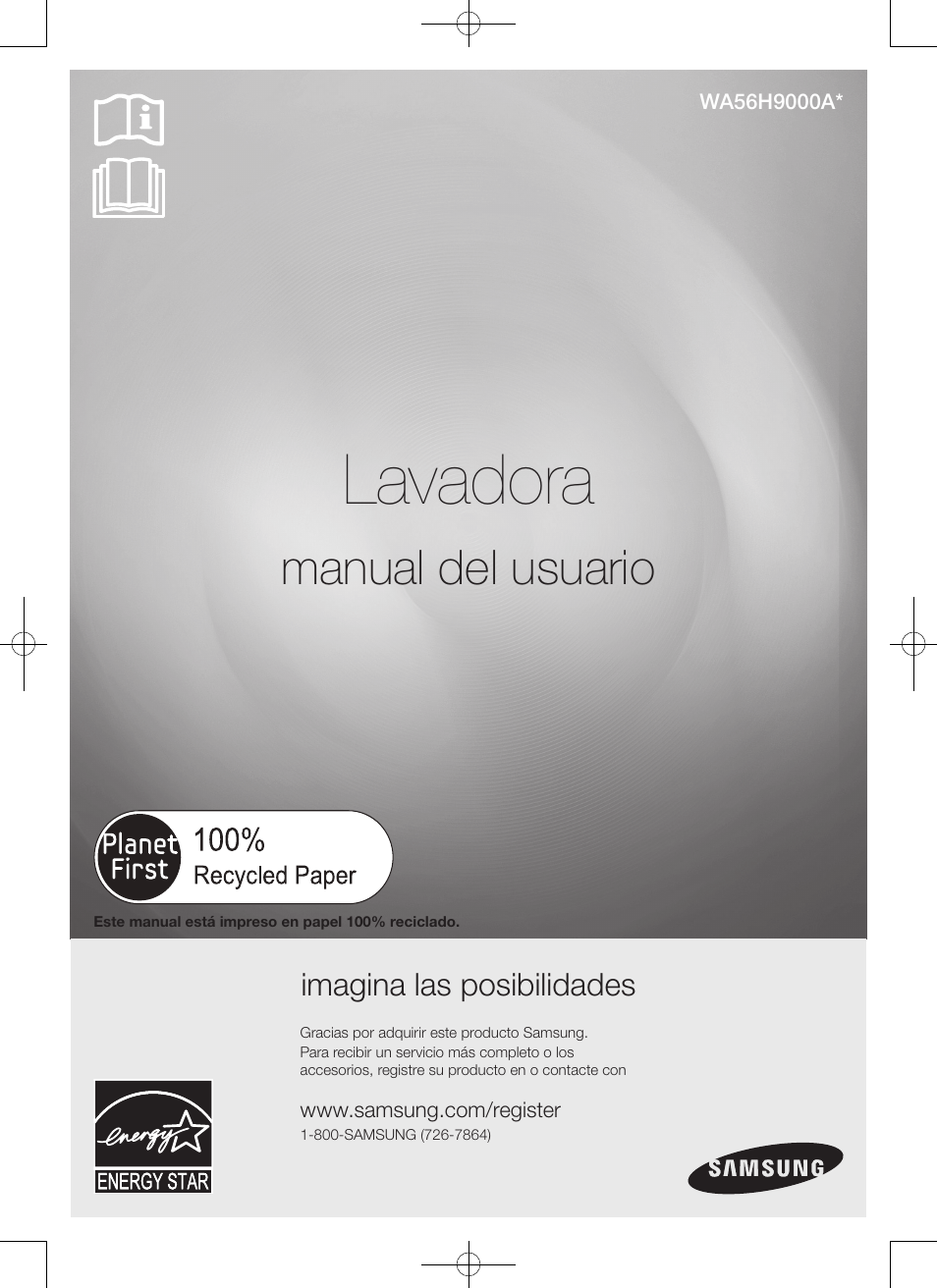 Lavadora, Manual del usuario, Imagina las posibilidades | Samsung WA56H9000AP-A2 User Manual | Page 89 / 132