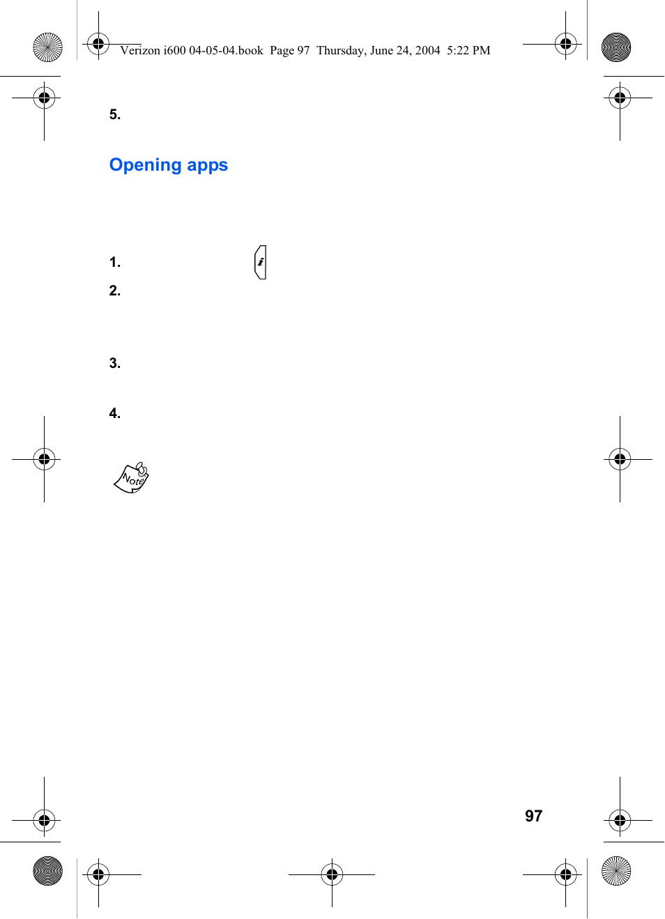 Opening apps | Samsung SCH-I600MSAXAR User Manual | Page 105 / 136