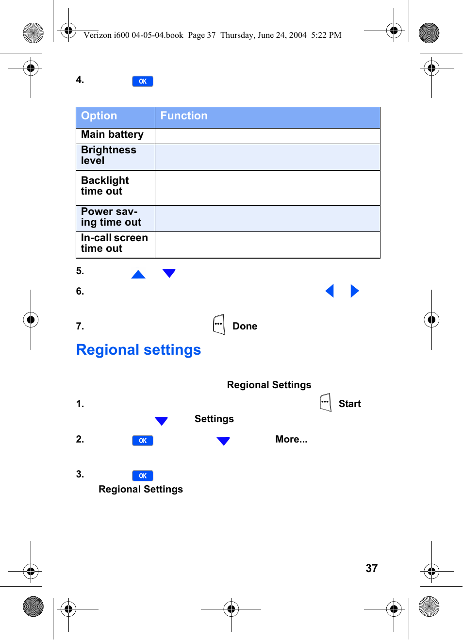 Regional settings | Samsung SCH-I600MSAXAR User Manual | Page 45 / 136