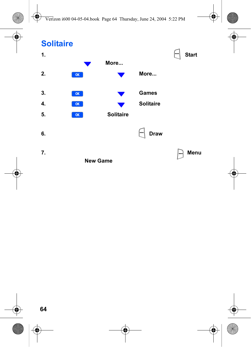 Solitaire | Samsung SCH-I600MSAXAR User Manual | Page 72 / 136