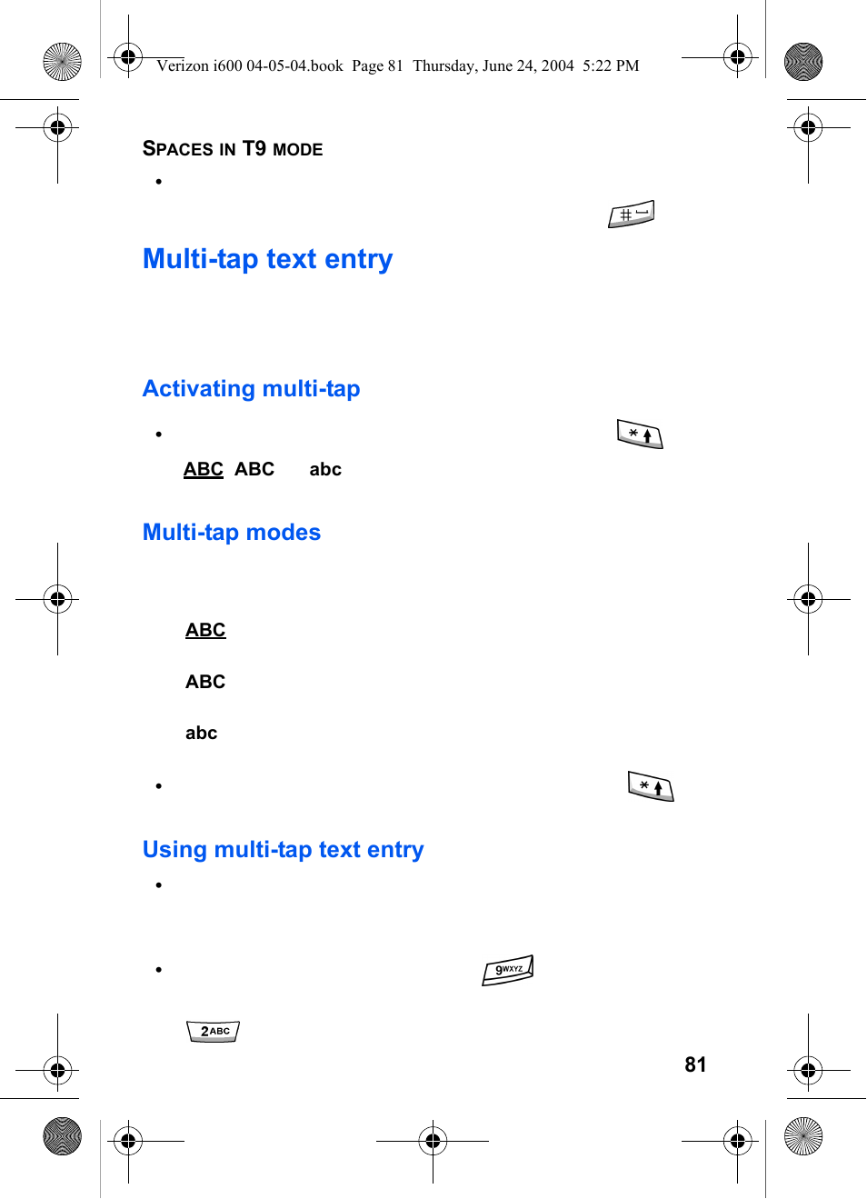 Multi-tap text entry | Samsung SCH-I600MSAXAR User Manual | Page 89 / 136