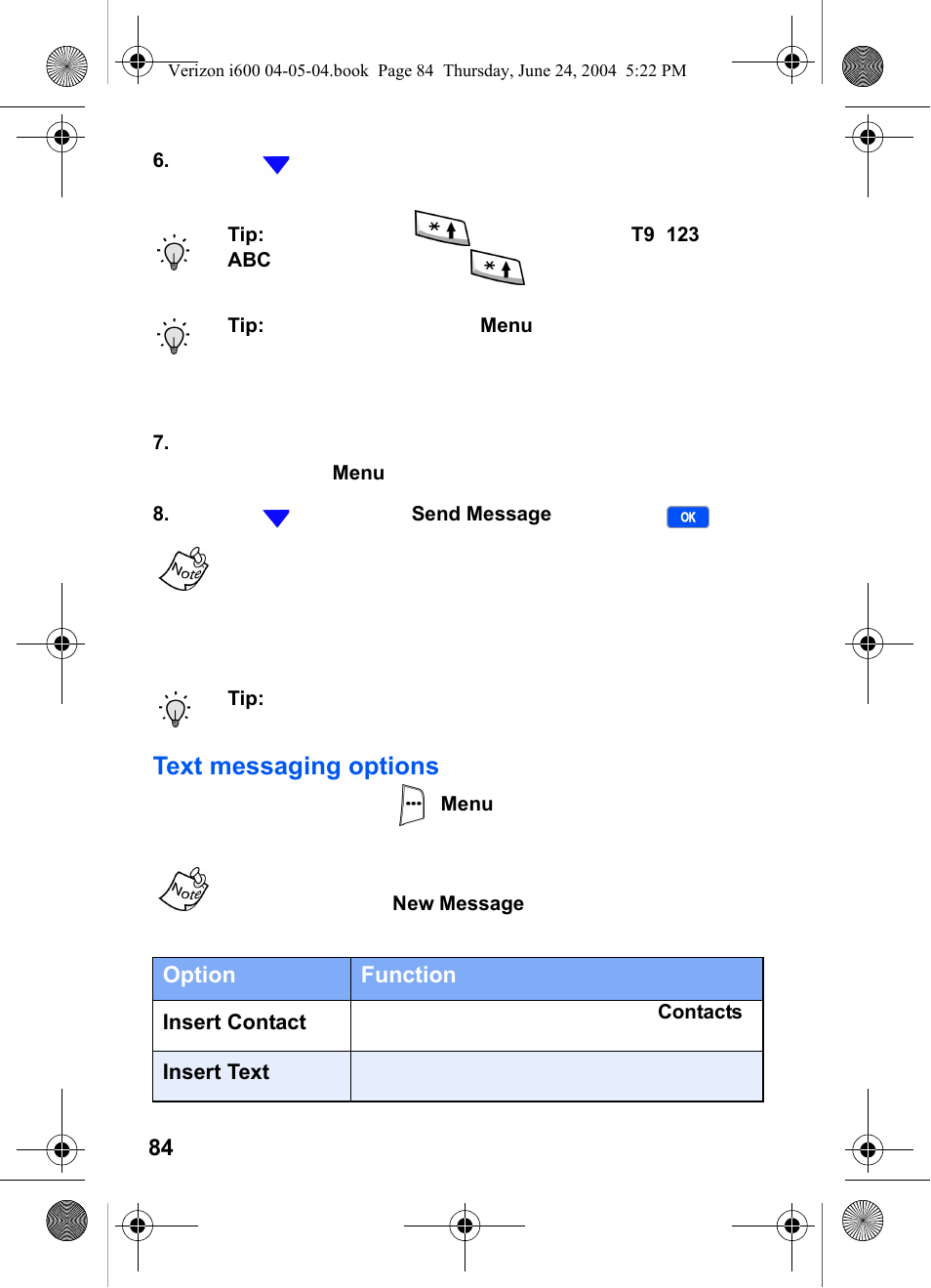 Text messaging options | Samsung SCH-I600MSAXAR User Manual | Page 92 / 136