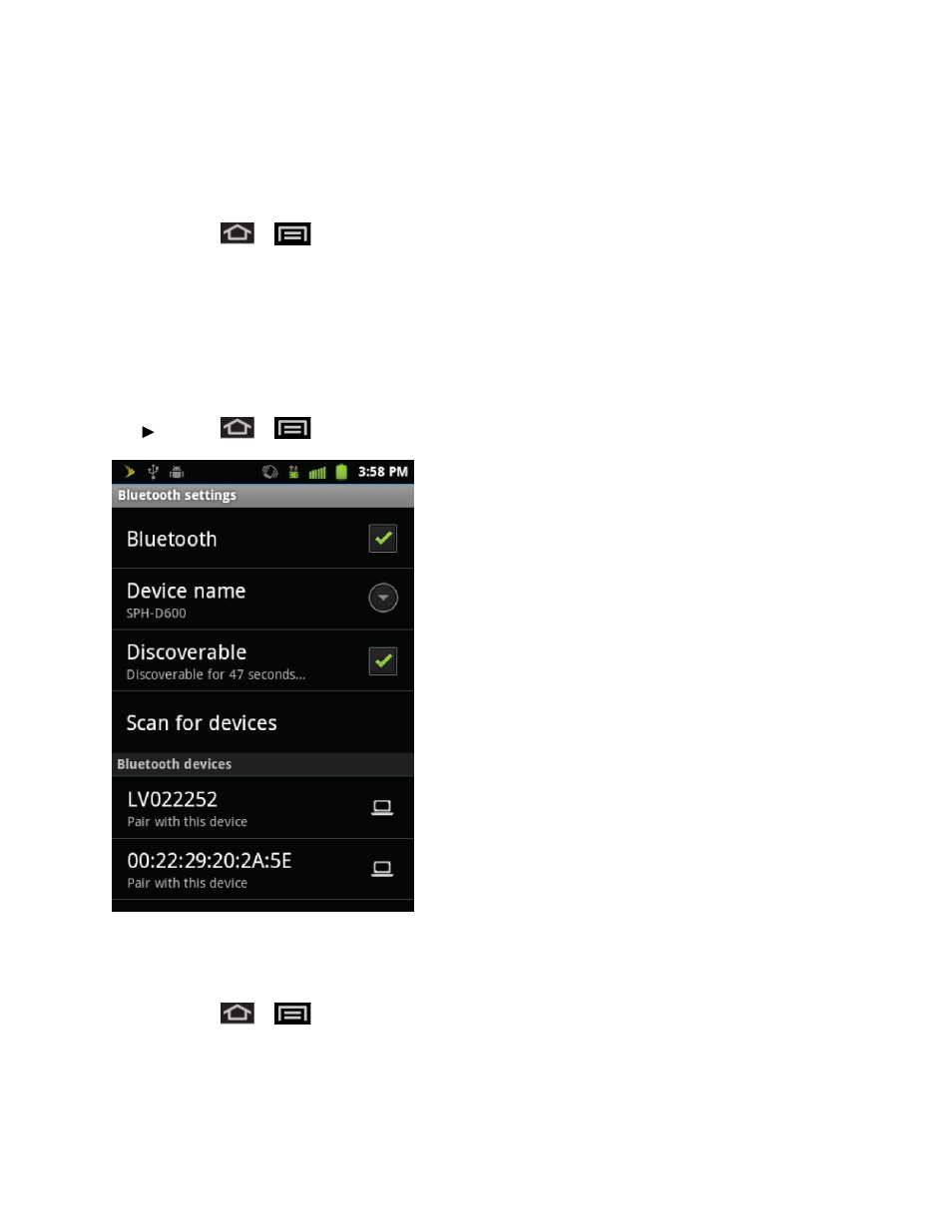 Turn bluetooth on or off, The bluetooth settings menu, Change the device name | Samsung SPH-M930ZKASPR User Manual | Page 136 / 157