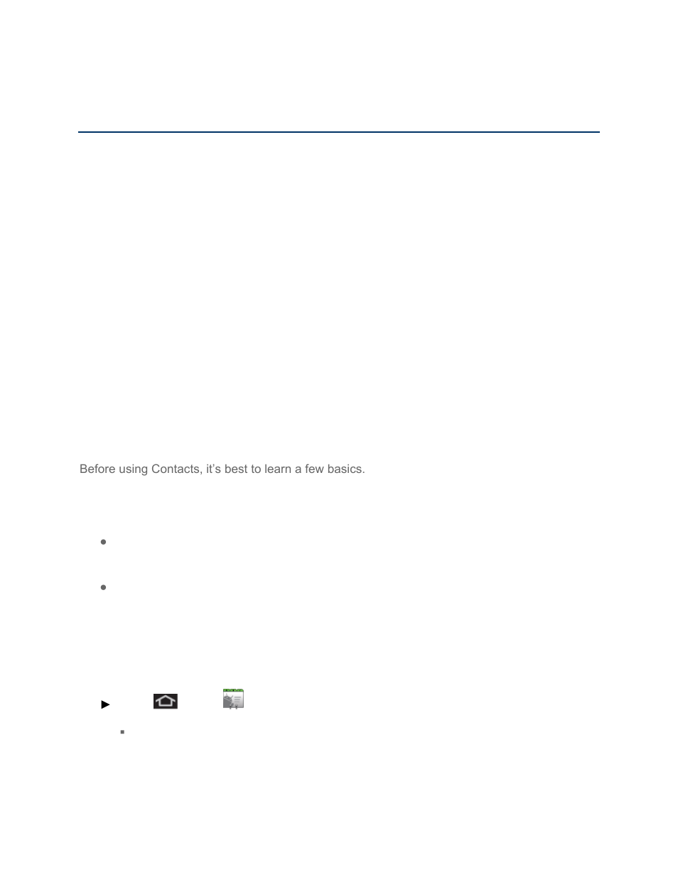 Contacts, Get started with contacts, Access contacts | Samsung SPH-M930ZKASPR User Manual | Page 40 / 157