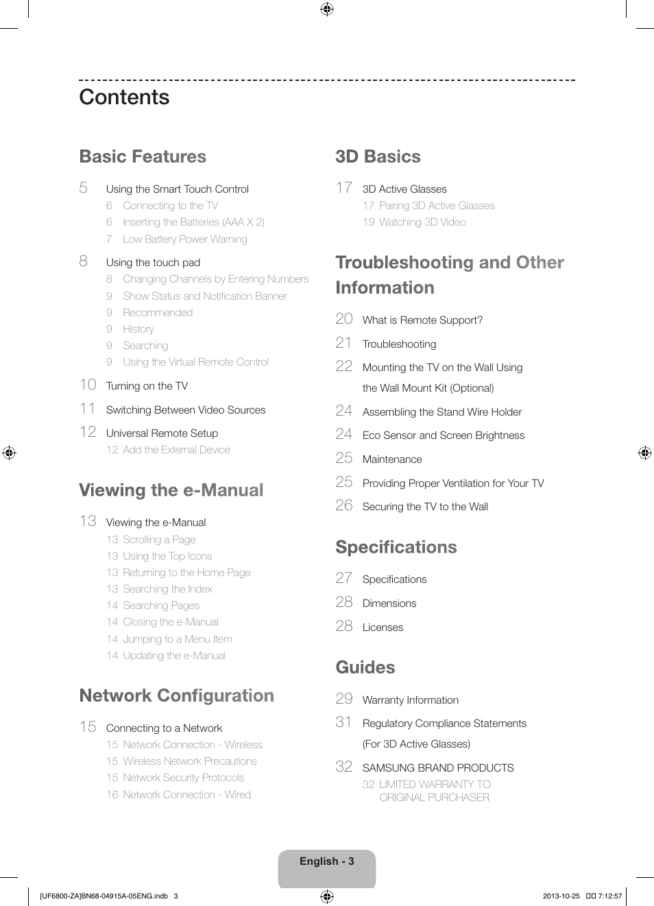 Samsung UN50F6800AFXZA User Manual | Page 3 / 34