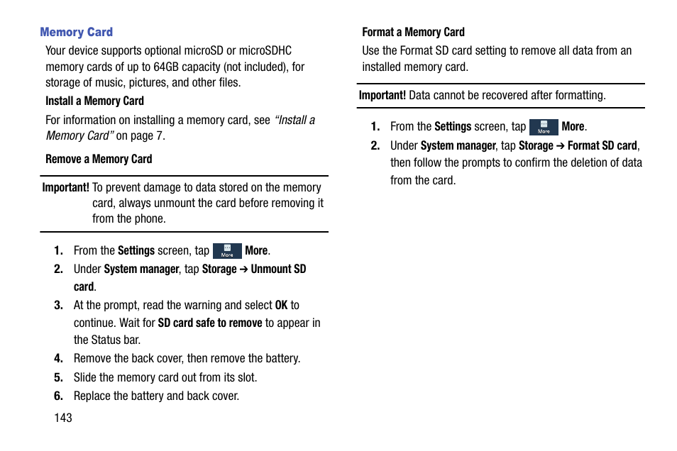 Memory card | Samsung SCH-R890ZKAUSC User Manual | Page 150 / 159