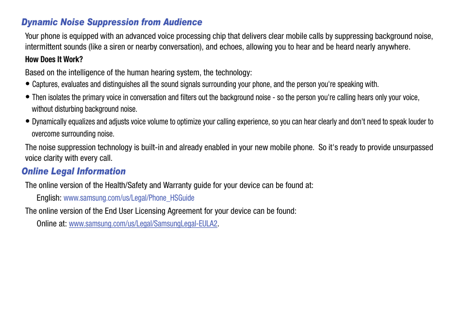 Online legal information | Samsung SCH-R890ZKAUSC User Manual | Page 7 / 159