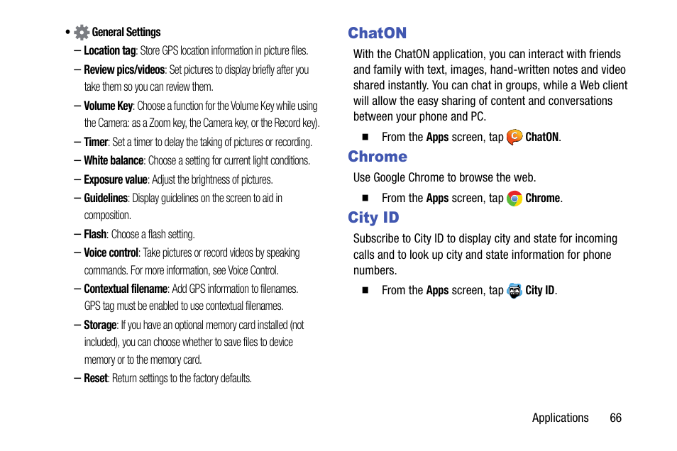 Chaton, Chrome, City id | Samsung SCH-R890ZKAUSC User Manual | Page 73 / 159