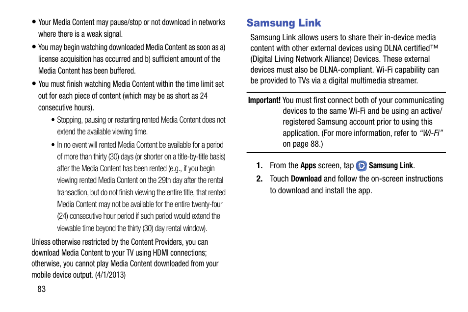 Samsung link | Samsung SCH-R890ZKAUSC User Manual | Page 90 / 159
