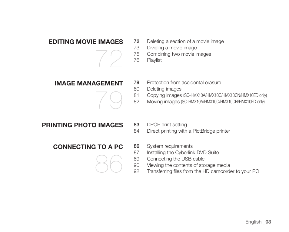 Samsung SC-HMX10C-XAA User Manual | Page 15 / 124