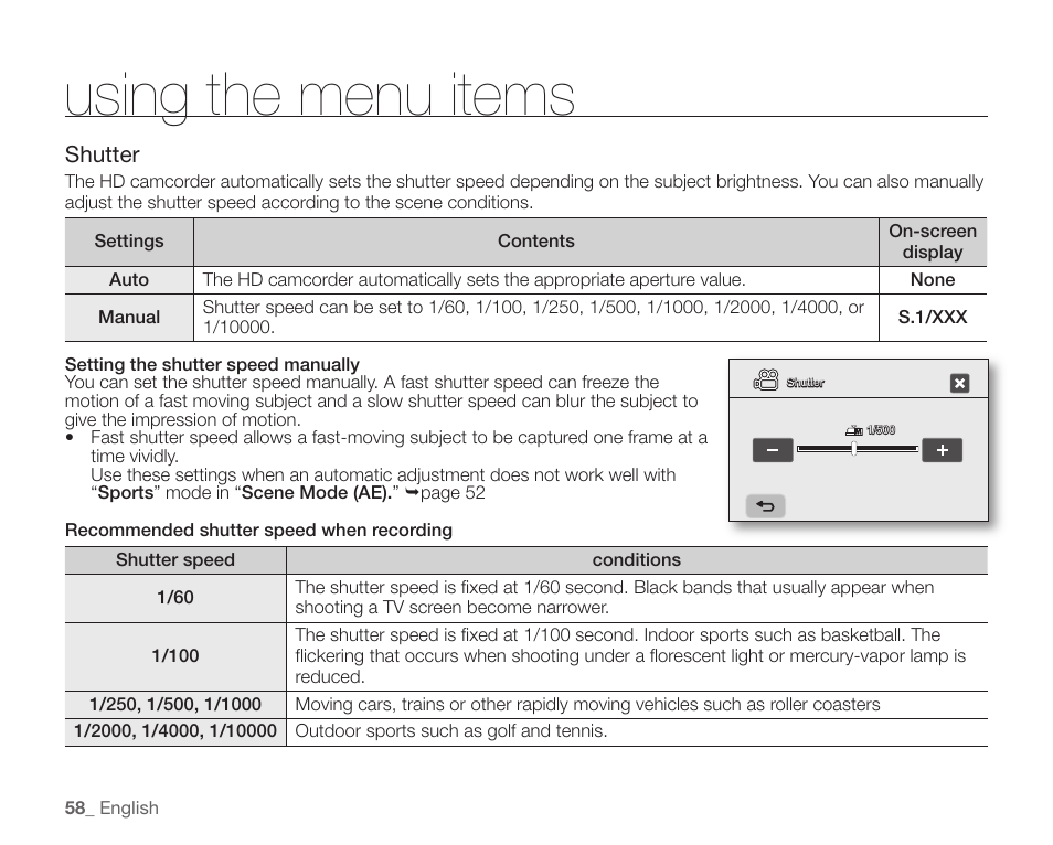 Using the menu items | Samsung SC-HMX10C-XAA User Manual | Page 70 / 124