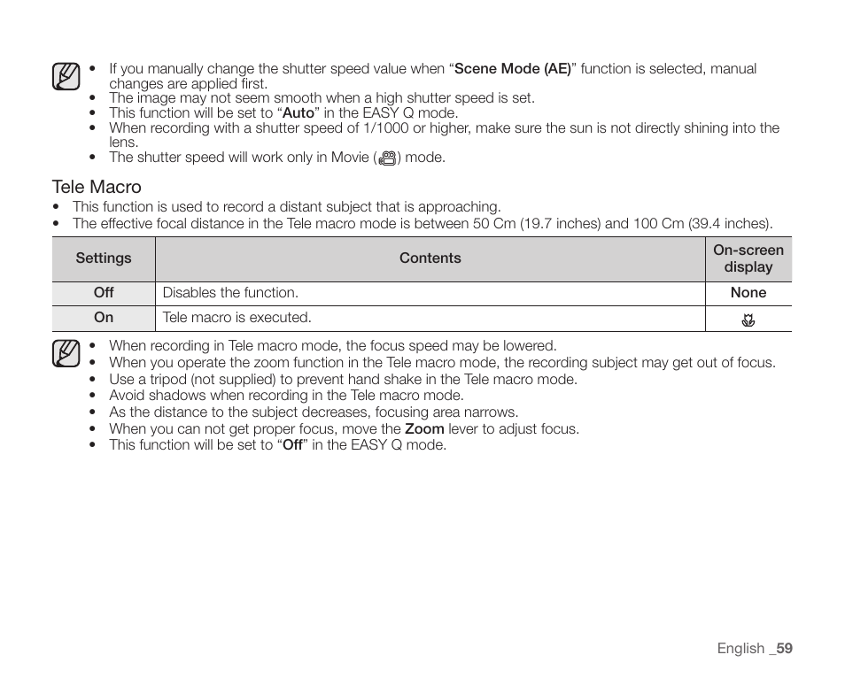 Tele macro | Samsung SC-HMX10C-XAA User Manual | Page 71 / 124