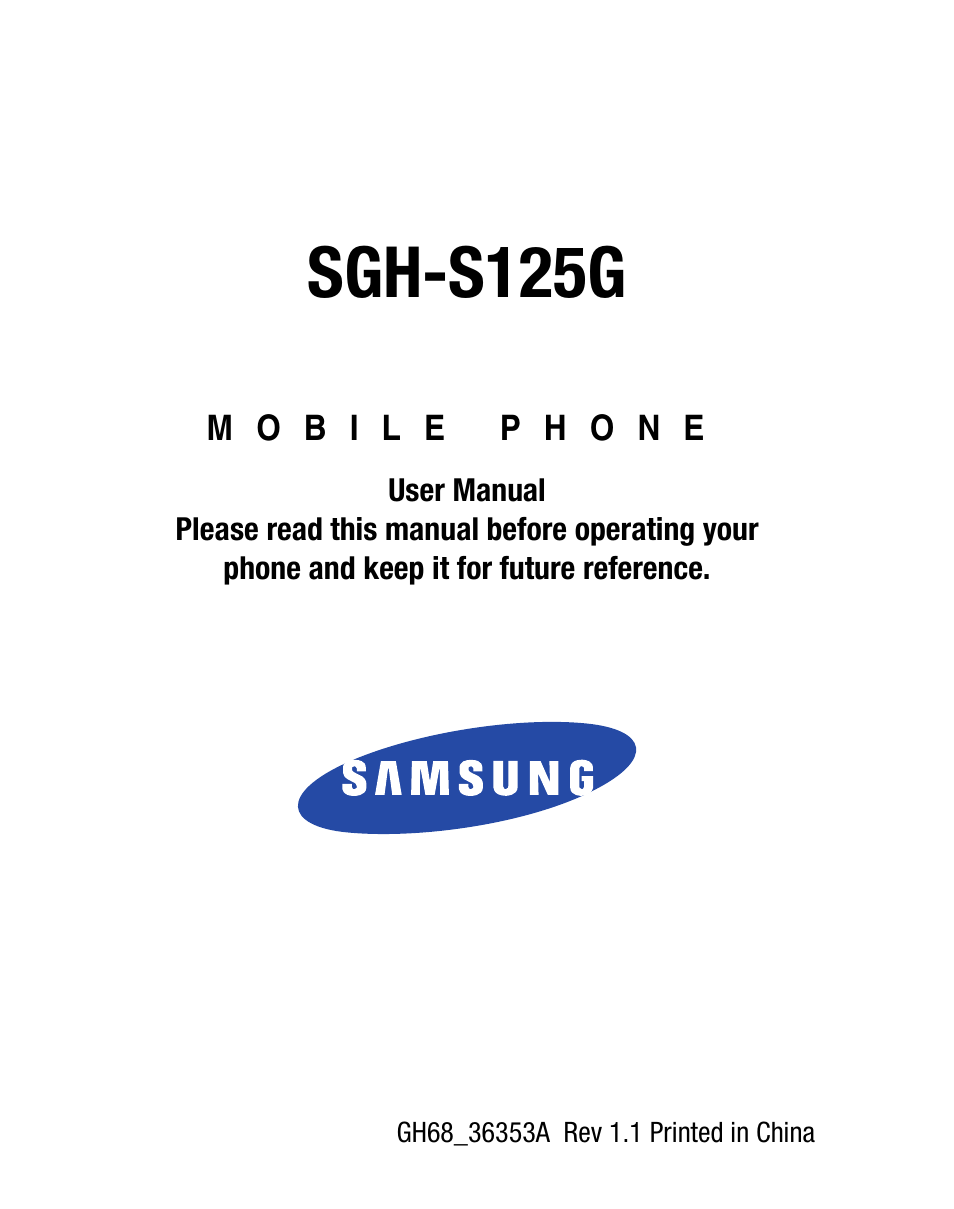 Samsung SGH-S125ZSATFN User Manual | 77 pages
