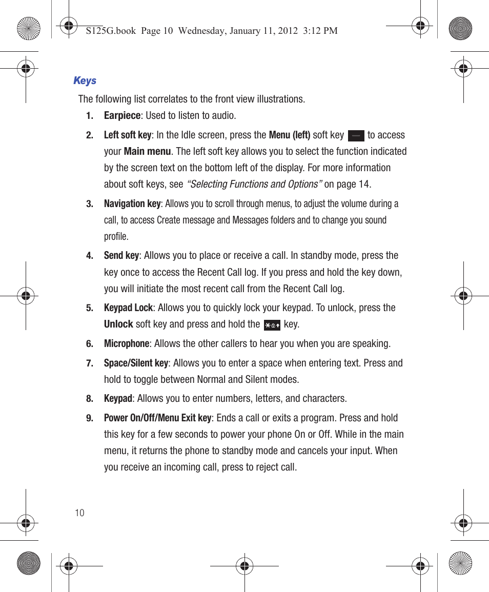 Samsung SGH-S125ZSATFN User Manual | Page 16 / 77